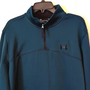 Under Armour Coldgear Teal Quarter Zip Pullover. Size Large